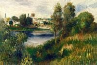 Landscape at Vétheuil, Auguste Renoir - plakat 42x29,7 cm