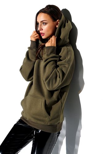 Bluza z kapturem basic LN108 Khaki S na Arena.pl