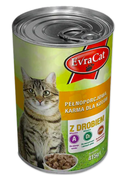 EVRA CAT KOT 415G PUSZKA DRÓB zdjęcie 1