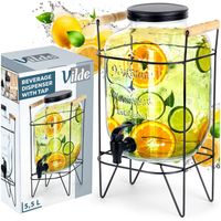 Słój NAPOJE duży słoik dystrybutor szklany kranem kranikiem stojakiem