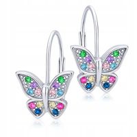 Srebrne Kolczyki Angielskie Zapięcia Motylki Motyle SREBRO 925