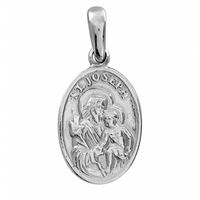 SREBRNY MEDALIK ŚWIĘTY JÓZEF PRÓBA SREBRA 925 DWUSTRONNY