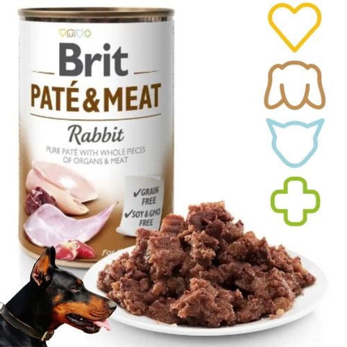 mokra karma dla psa brit pate & meat rabbit 400 g z królikiem bezzbożowa na Arena.pl