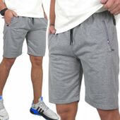 SPODENKI KRÓTKIE męskie DRESOWE z KIESZENIAMI na ZAMEK dresy szorty FR, 3XL