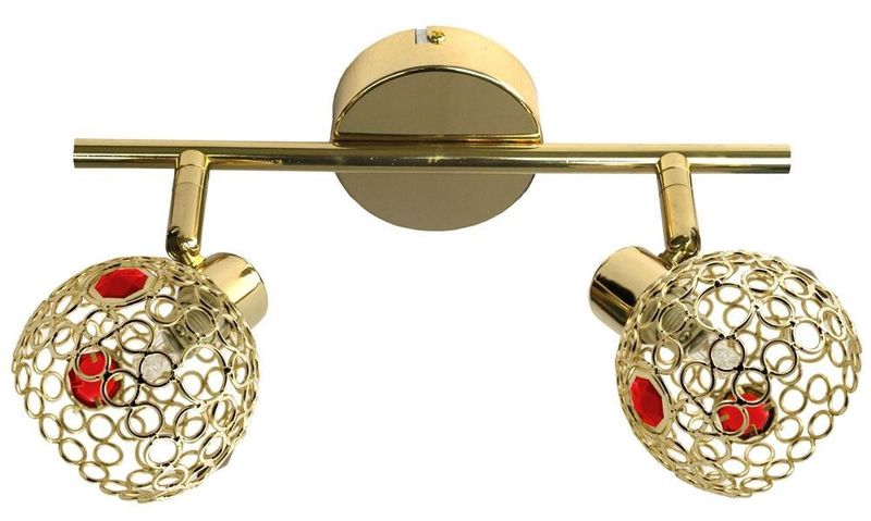 Aron listwa 2x40W G9 mosiądz kryształ czerwony zdjęcie 1