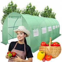 TUNEL OGRODOWY FOLIOWY 3X6 m 18m2 ZIELONY FOLIAK 12 OKIEN Z MOSKITIERAMI