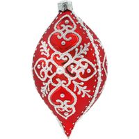 Bombka owalna choinkowa: Koronkowa Łezka