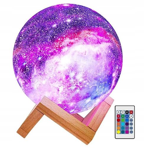 LAMPKA NOCNA LAMPA 3D Księżyc 48cm MOON LIGHT RGB Projektor Gwiazd + pilot na Arena.pl