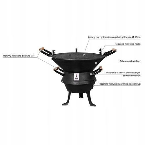 Grill węglowy ACTIVA Valencia 10300 35cm na Arena.pl