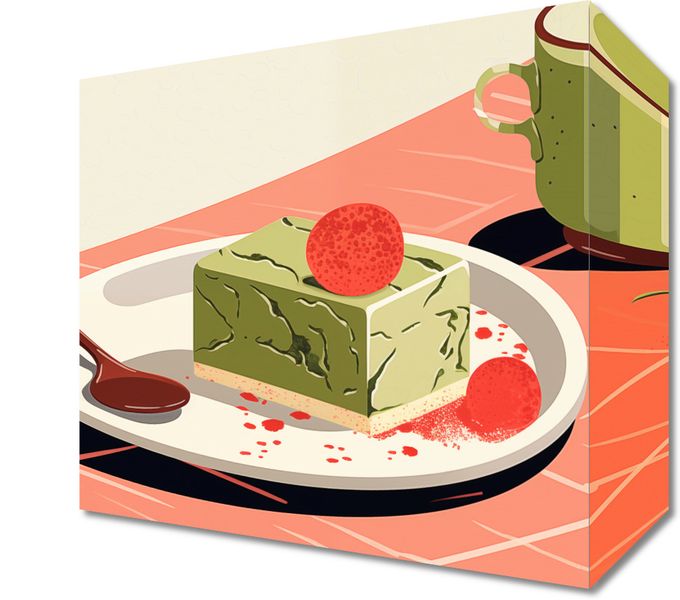 Obraz 20x20cm Deser Matcha zdjęcie 1
