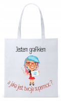 Dla Grafika Na Prezent Torba Eco Biała Shopper Z Nadrukiem Ze Zdjęciem