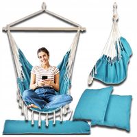 KRZESŁO BRAZYLIJSKIE FOTEL WISZĄCY BRAZYLIJSKI HUŚTAWKA HAMAK BALKON TURKUS