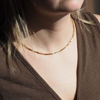 Naszyjnik - złoty Hematyt prostopadłościany i srebro złocone