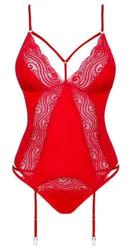 obsessive diyosa xs/s - czerwony top z paskami i figi, regulowane na Arena.pl