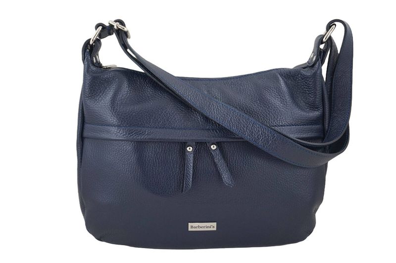 Pojemna torebka na ramię z kieszenią - Granatowa zdjęcie 4