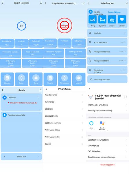 Czujnik Radar Obecności Jasności Oświetlenie 230V WiFi 120° TUYA OXT zdjęcie 11