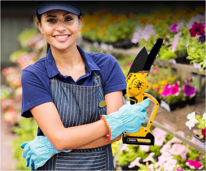 PIŁA ŁAŃCUCHOWA AKUMULATOROWA 6" DO GAŁĘZI DREWNA GAŁĘZIÓWKA 2x AKUMULATOR zdjęcie 10