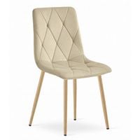 KRZESŁO LEOBERT WELUROWE METALOWE NOGI KOLOR DREWNA PIKOWANE