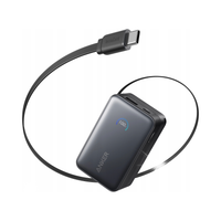 Powerbank Anker Nano 10000mAh 45W Czarny USB-C Wbudowany zwijany kabel