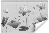 Fototapeta Do Sypialni KWIATY Lilie Wodne Styl Vintage 315cm x 210cm