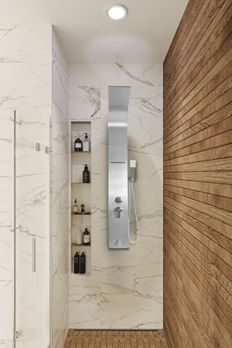 Bateria panel prysznicowy niklowany na Arena.pl