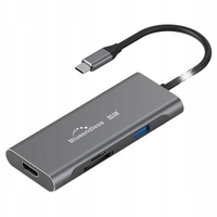 HUB USB-C 7w1 Adapter HDMI 4K, USB 3.0, RJ45 do Laptopa i PC (A010)