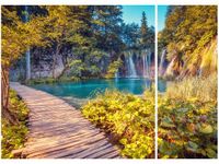 70X50CM JEZIORO PLITVICE JESIENIĄ DWÓJ OBRAZ NIESYMETRYCZNY