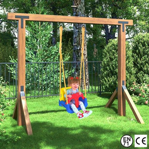 HUŚTAWKA DLA DZIECI OGRODOWA ZEWNĘTRZNA lub DOMOWA MODEL ZE STOLICZKIEM 4w1 na Arena.pl