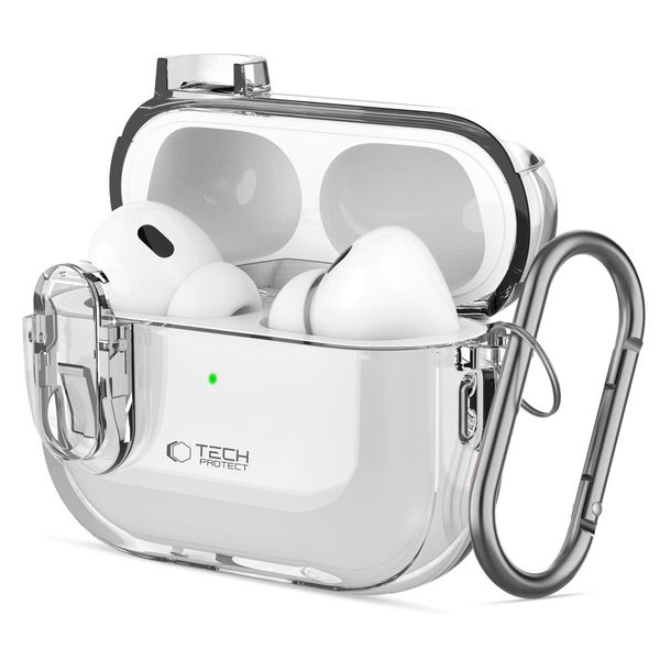 Etui Tech-Protect Slim Hook DO AirPods Pro 1, 2 Przezroczyste PC zdjęcie 1
