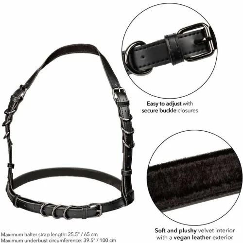 calexotics euphoria halter - szelki intymne czarne, regulowane na Arena.pl