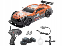 DUŻY Samochód Do Driftu Auto RC Drift 1:16 2,4 GHz PARA DYM 4WD Pomarańczow