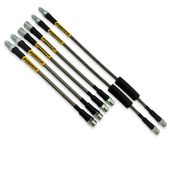 BMW E30 tarcze - Zestaw Przewodów Hamulcowych Teflonowych W Oplocie