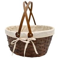 KOSZYK BAMBUSOWY POJEMNIK DEKORACYJNY ORGANIZER NA DROBIAZGI BRĄZOWY 30cm