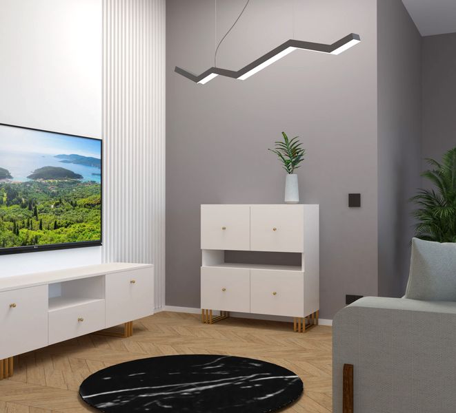 SZAFKA RTV KLARA 150 KASZMIR BEŻ ZŁOTY nogi metal salon zdjęcie 12