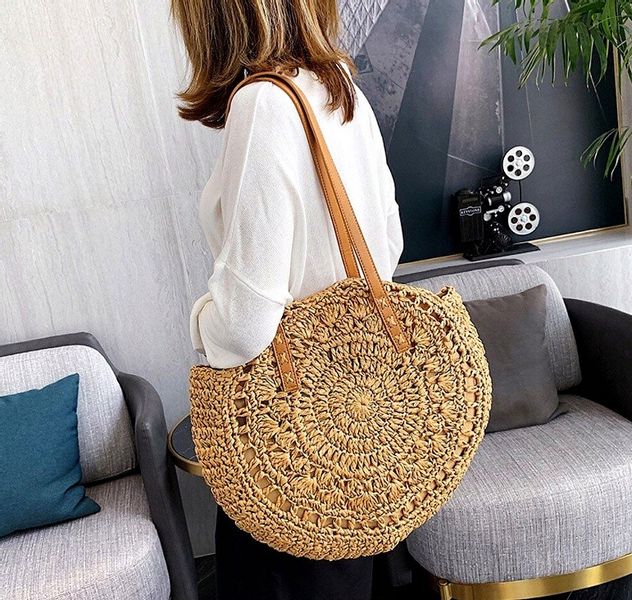 Klasyczna Torebka Torba Okrągła Słomiana Na Zakupy zdjęcie 11