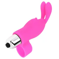 ohmama finger ring krolik - wibrujący naparstek silikonowy ipx6 9,8cm