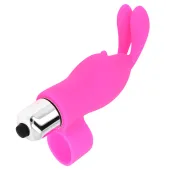 ohmama finger ring krolik - wibrujący naparstek silikonowy ipx6 9,8cm