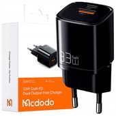 mcdodo szybka ładowarka sieciowa do telefonu zasilacz 2x usb usb-c 33w gan