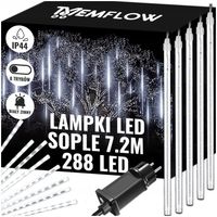 2X GIRLANDA ŚWIETLNA SOPLE METEORY LAMPKI CHOINKOWE ZEWNĘTRZNE 50CM 8 SZT 4