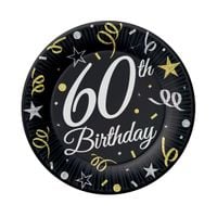 talerzyki papierowe 60-te urodziny 23cm/6szt.party