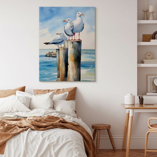 Obraz Na Płótnie Abstrakcyjne Mewy 70cm x 100cm na Arena.pl