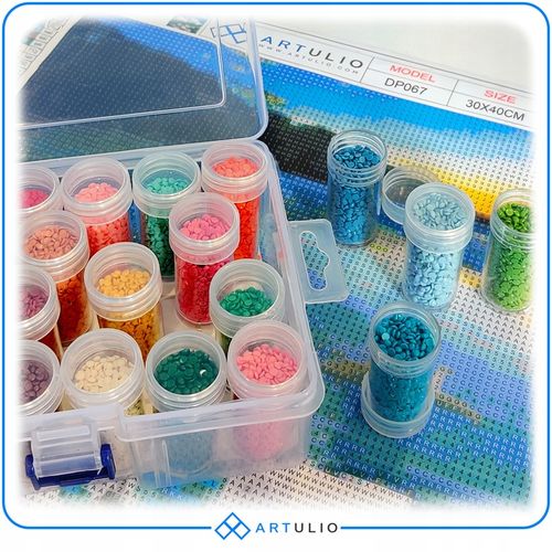 Zestaw 24 pojemników do diamond painting akcesoria haft diamentowy mozaika na Arena.pl