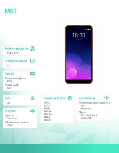 Smartfon M6T 3/32 GB czerwony na Arena.pl