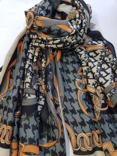 Elegancki szal czarno-szary 13 na Arena.pl