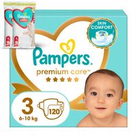 Pampers Premium Care pieluszki pieluchy rozmiar 3, 120 szt, 6-10kg + GRATIS