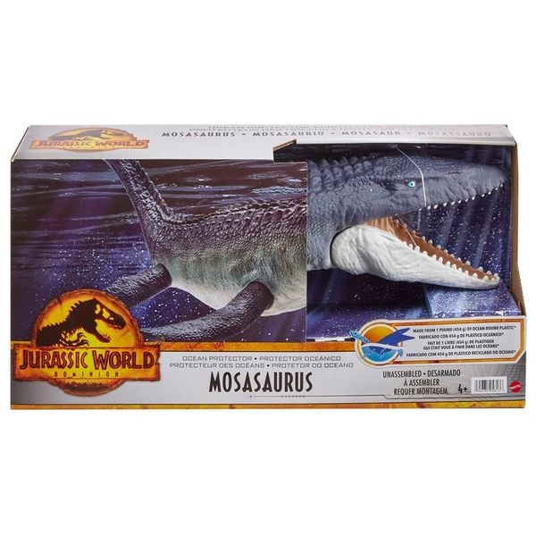 JURASSIC WORLD DINOZAUR MOSASAURUS 71cm HNJ56 zdjęcie 13