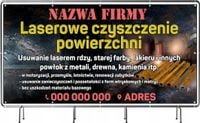 Plandeka reklamowa 200x100 cm z oczkami LASEROWE CZYSZCZENIE POWIERZCHNI