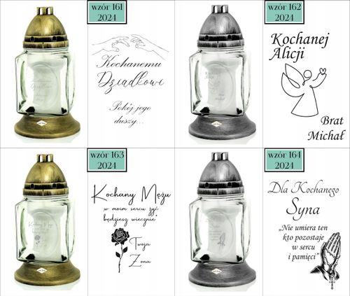 ZNICZ szklany GRAWER KAPLICZKA personalizowany TWÓJ NAPIS dla babci dziadka na Arena.pl