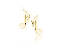 Delikatne pozłacane srebrne gładkie kolczyki celebrytka nuty nutki srebro 925 Z1759EG