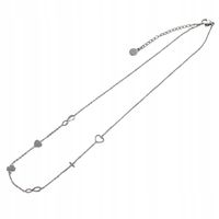 Naszyjnik celebrytka Nieskończoność serce krzyżyk koniczyna kolor srebrny